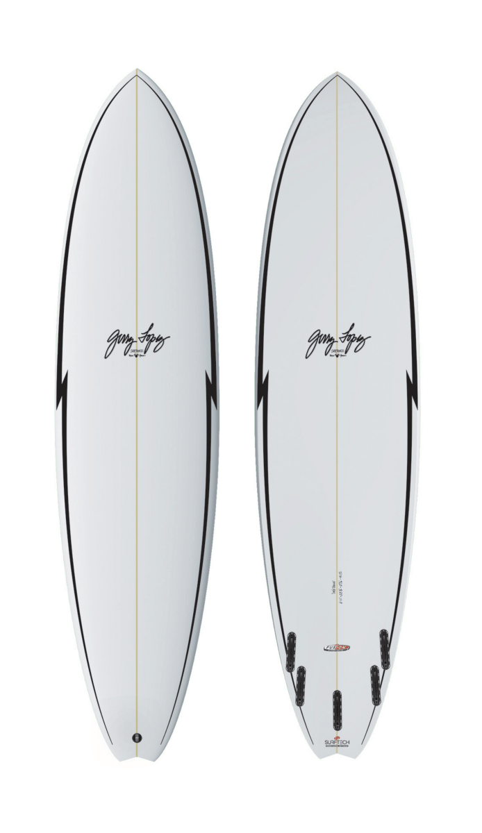 7'6" Gerry Lopez Little Darlin Fusion HD FCS II - Planche Surf MidlenghtFunboard / HybrideSurftech