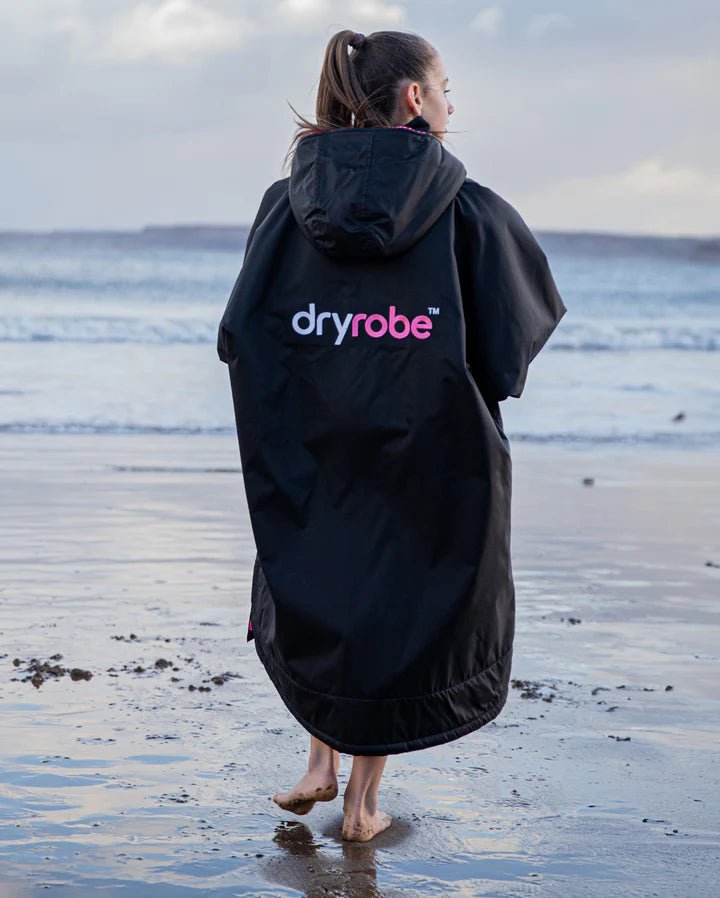 Advance Kids Changerobes - Poncho Impermeable Zippé Enfant Noir/RosePonchosDryrobe
