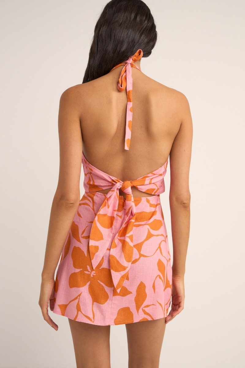 Bora Bora Floral Halter Mini Robe FemmeDressRhythm
