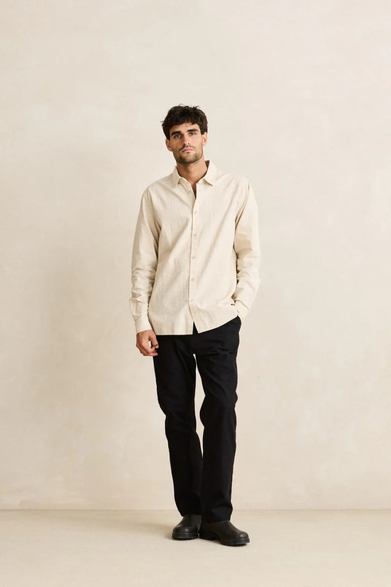 Classic Linen - Chemise Manches Longues HommeChemisesRhythm