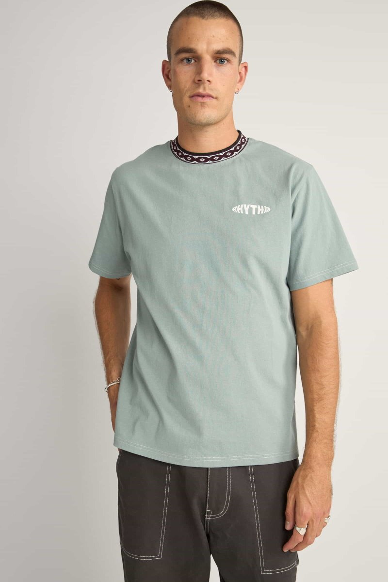 Contrast Neckband Ss T-Shirt Homme#Tee ShirtsRhythm