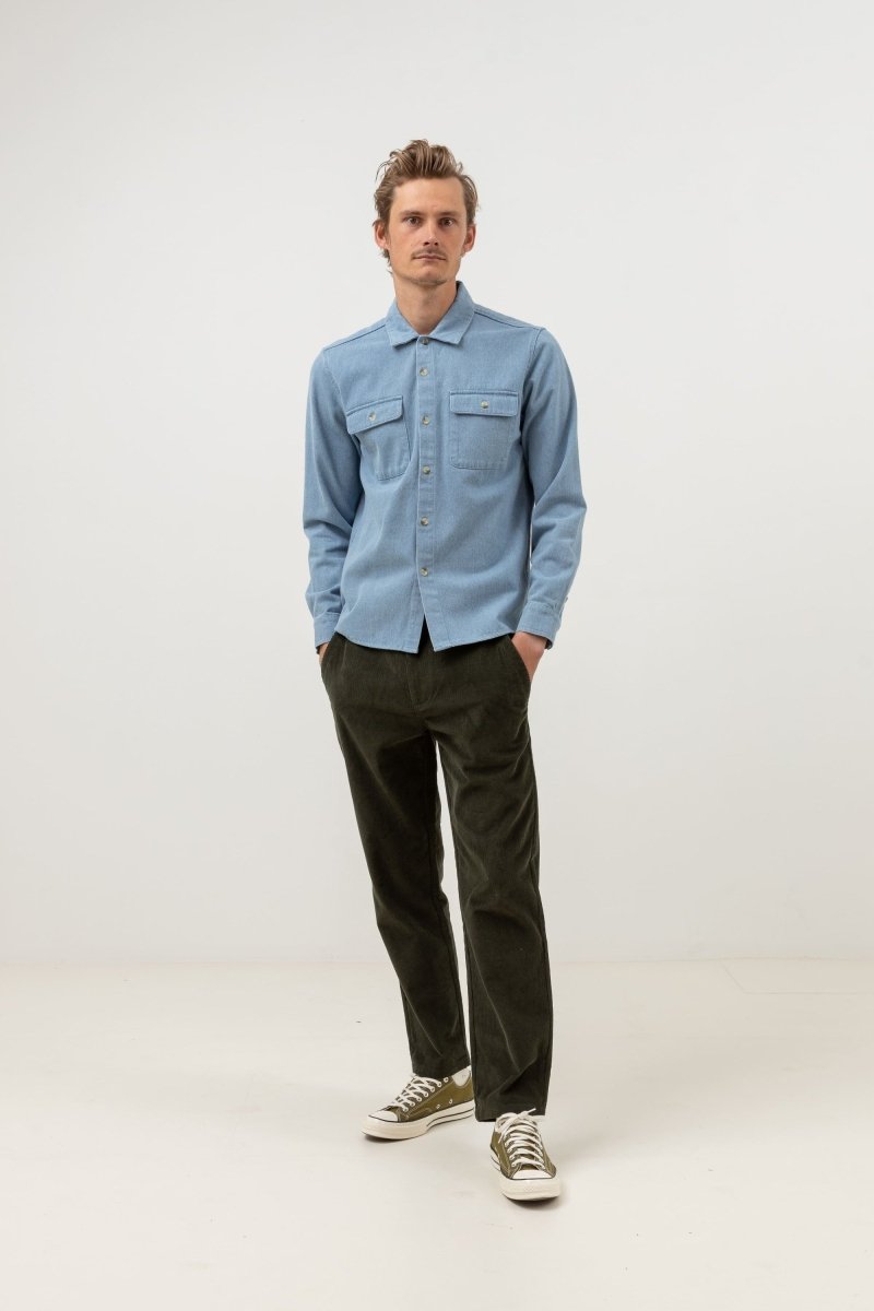 Denim Ls Shirt Chemise Jean Manches Longues HommeChemisesRhythm