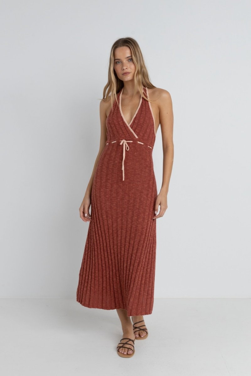 Empire Halter Knit - Robe Mi-Longue FemmeDressRhythm