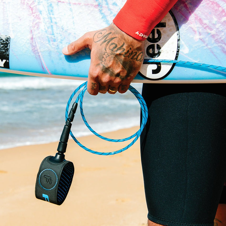 FCS Freedom Helix 6’ Comp Tranquil Blue/Black - Leash de SurfLeashsFcs