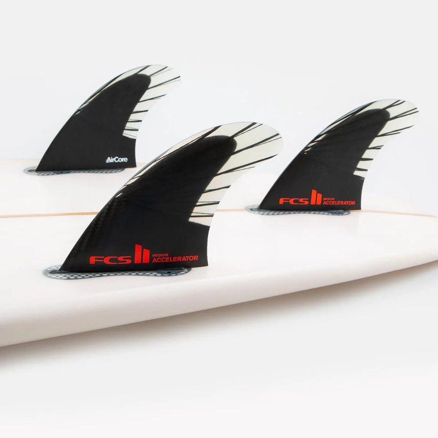 FCS II Accelerator PC Carbon Tri Retail Fins Black/Red#DérivesFcs