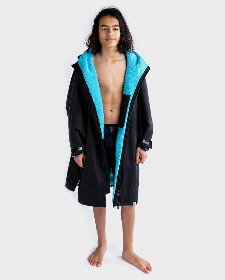 Advance Kids Changerobes - Poncho Impermeable Zippé Niño Negro/Azul