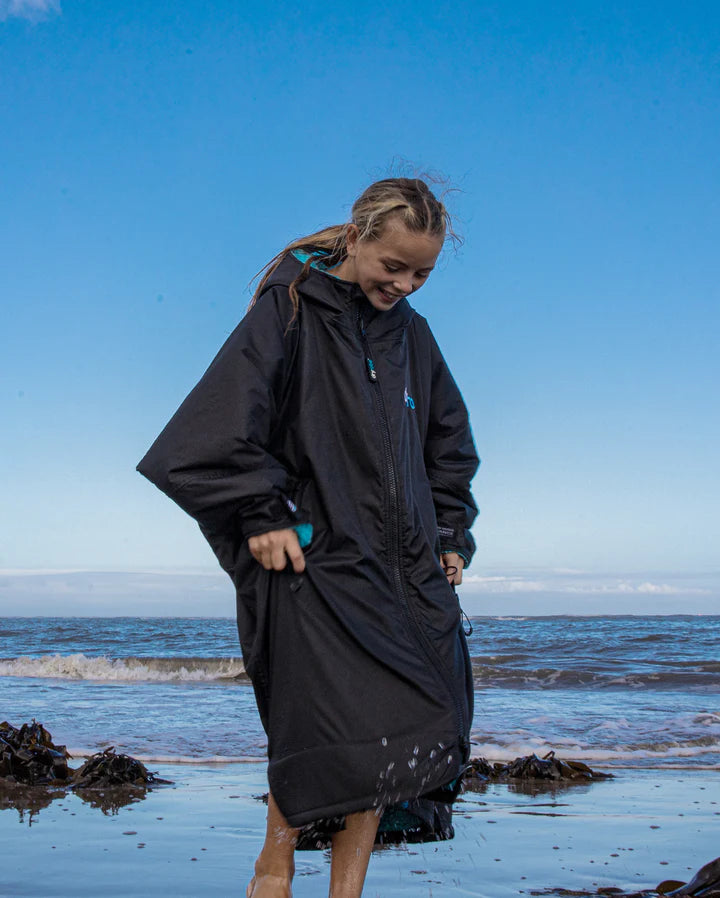 Advance Kids Changerobes - Poncho Impermeable Zippé Niño Negro/Azul
