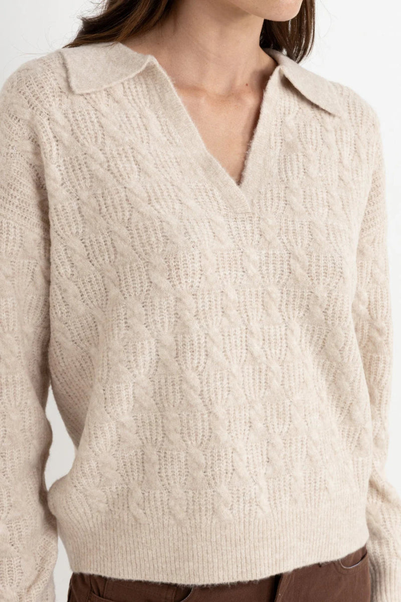 Lexie V - Neck Collared - Pull en V FemmePullRhythm