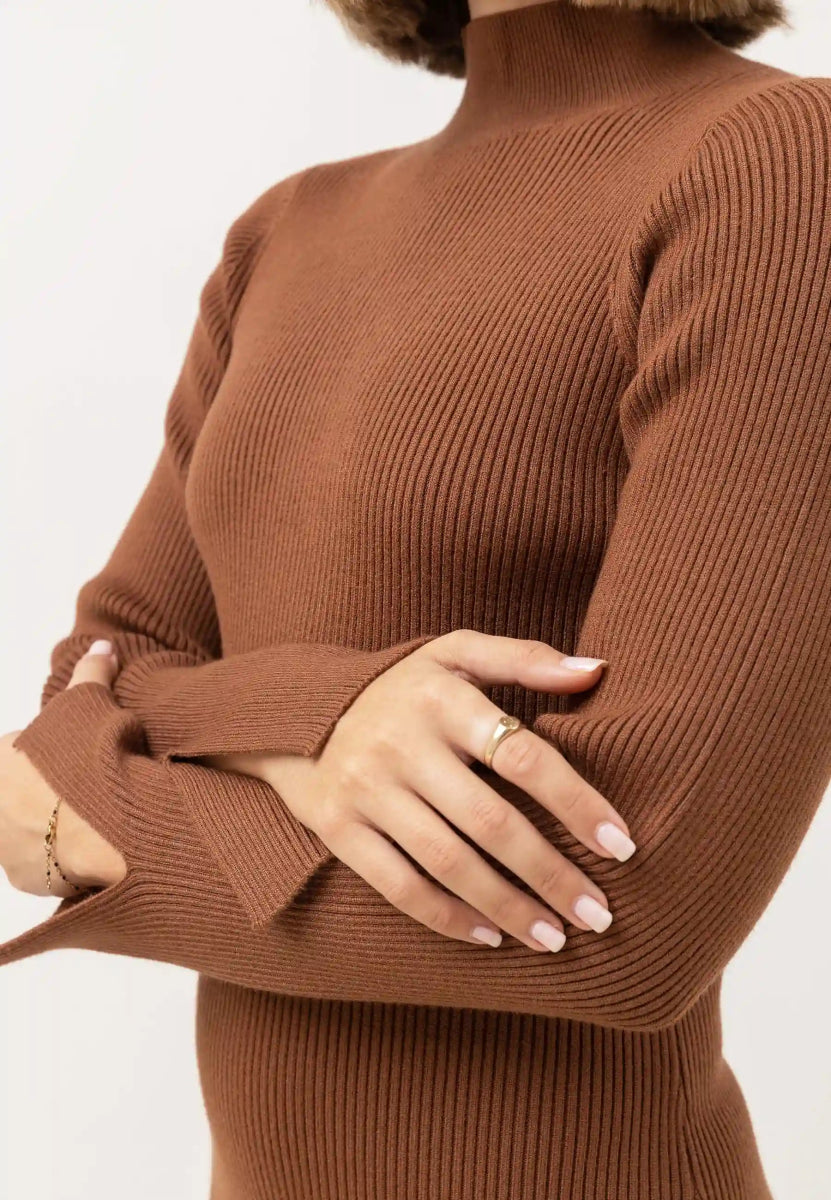 Long Sleeve Robe Mi - Longue Femme#DressRhythm