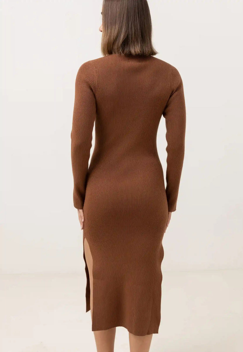 Long Sleeve Robe Mi - Longue Femme#DressRhythm