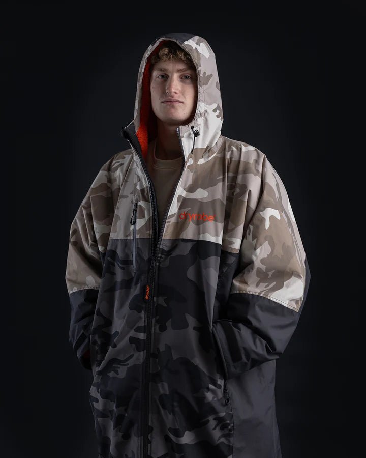 Nexus - Poncho Impermeable Zippé Adulte Manches Longues Noir CamoPonchosDryrobe