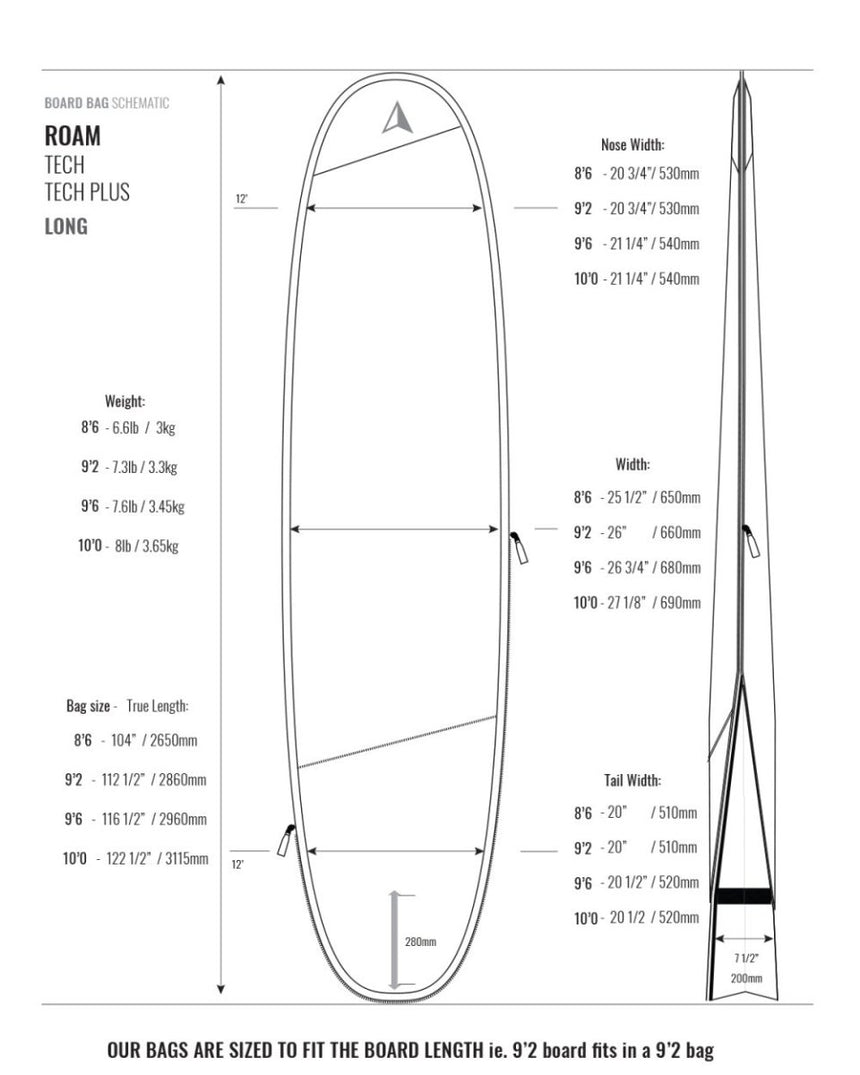 Tech Plus 10Mm Housse De Surf LongboardHousses SurfRoam