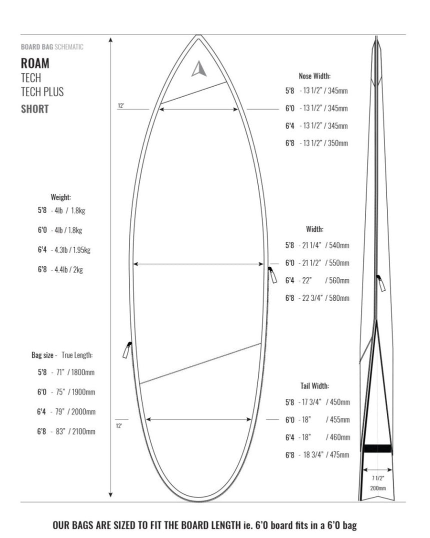 Tech Plus 10Mm Housse De Surf ShortboardHousses SurfRoam