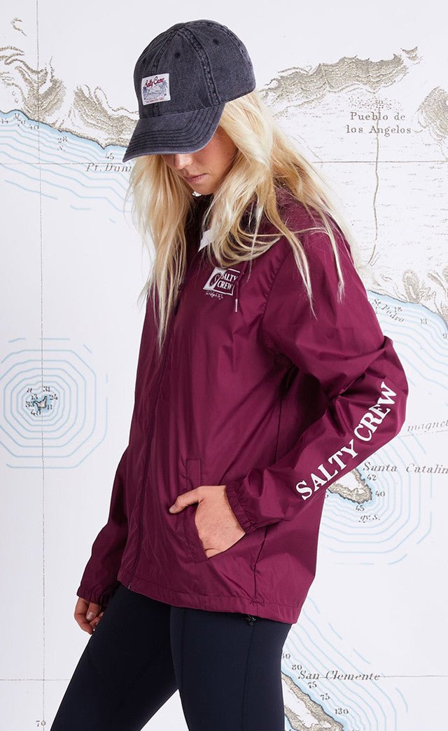 Alpha Windbreaker Maroon Veste Femme#VestesSalty Crew