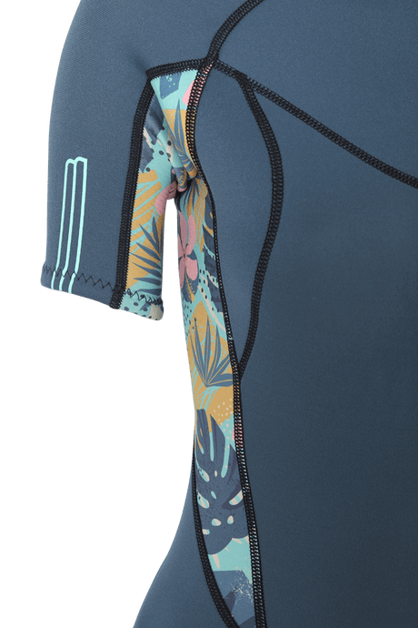 2/2 Pioneer - Zip Dos S/S Combinaison Shorty Surf Fille EnfantsShortyMdns