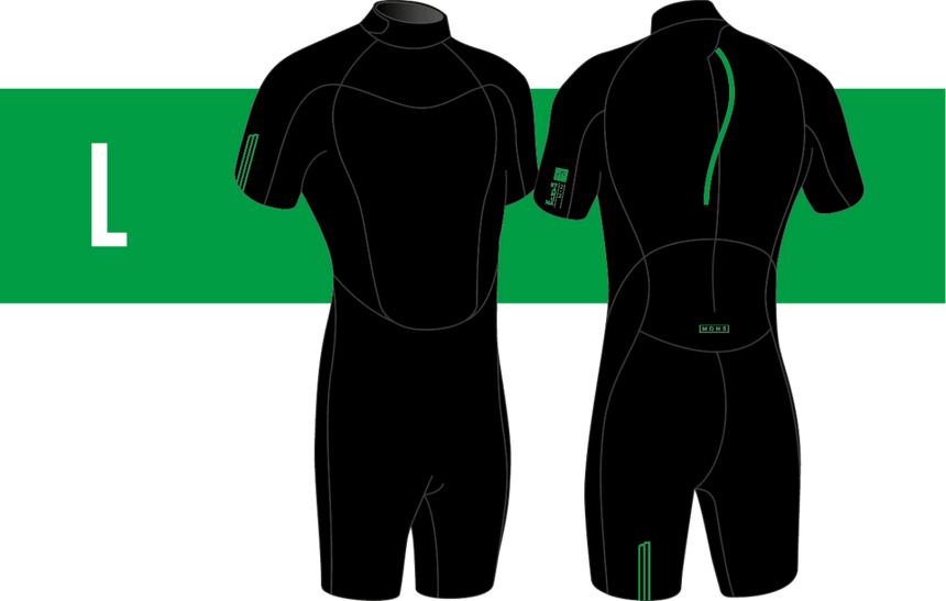 2/2 Stamiina - Zip Dos S/S Combinaison Shorty Surf HommeShortyMdns