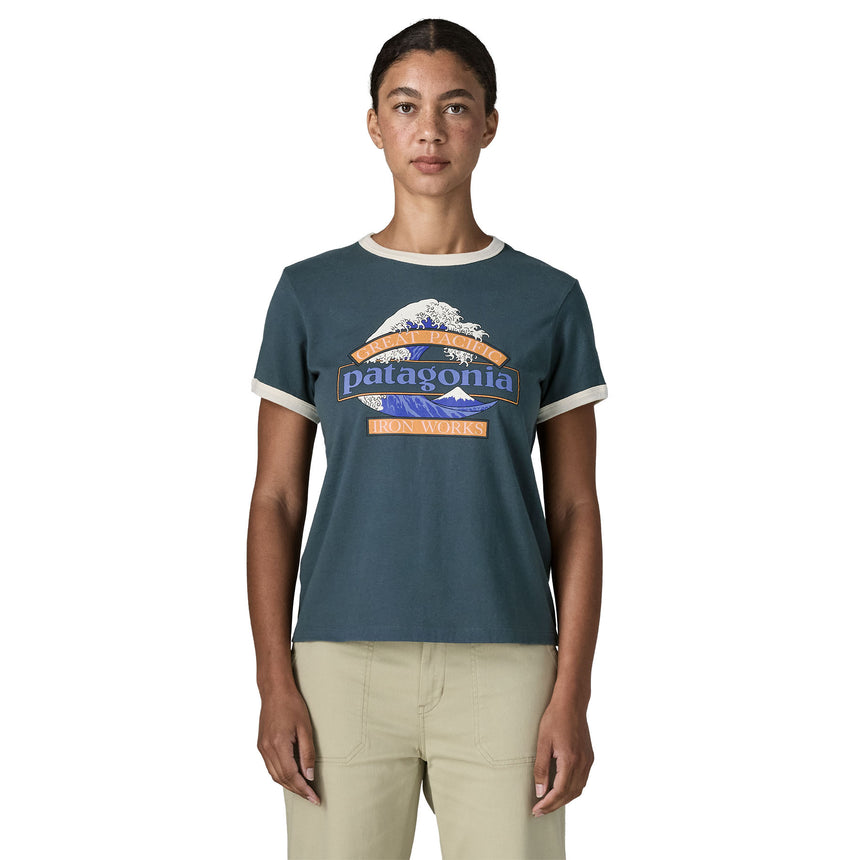 Great Waves Ringer - T Shirt Femme