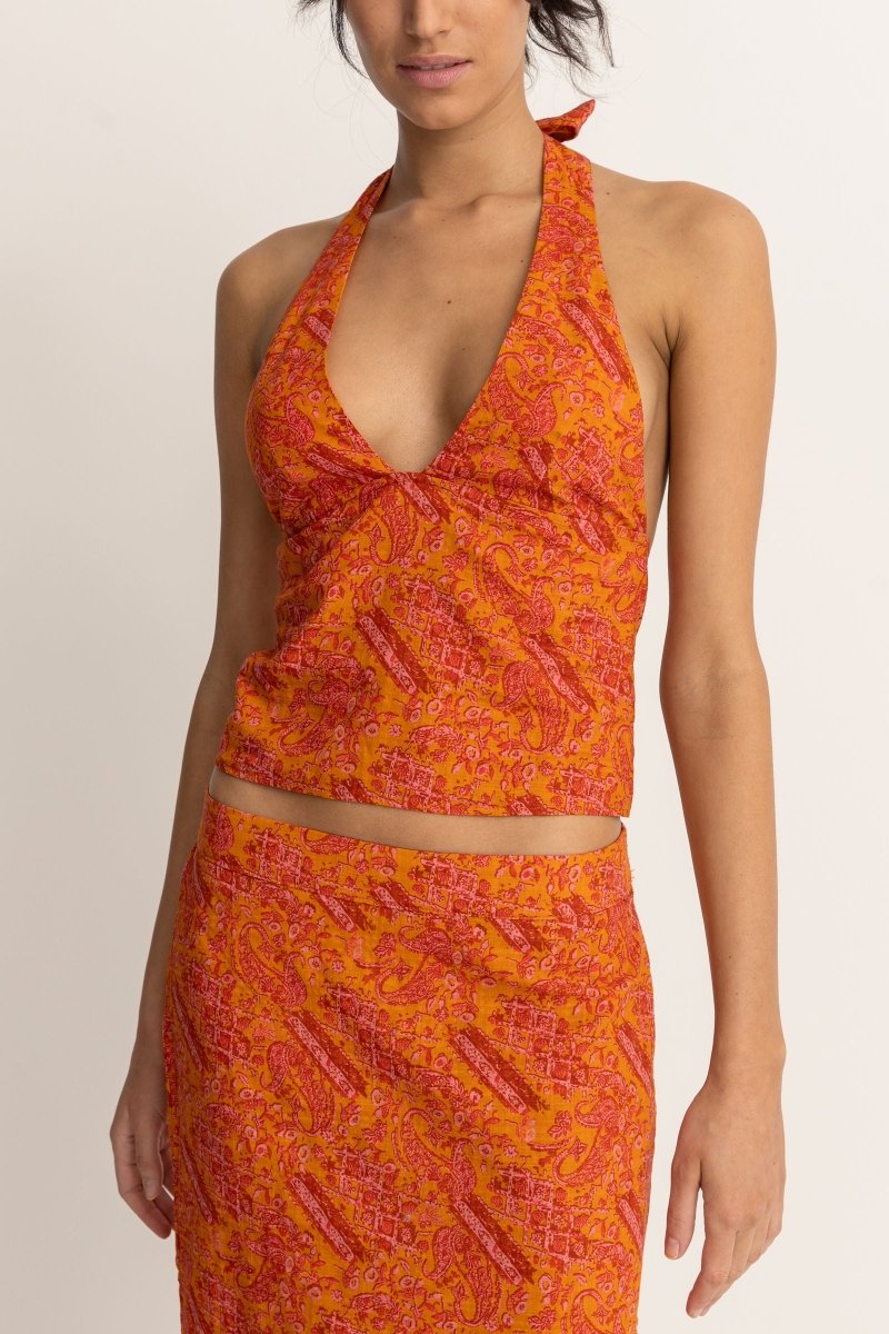 Adia Paisley Halter - Top FemmeDébardeursRhythm