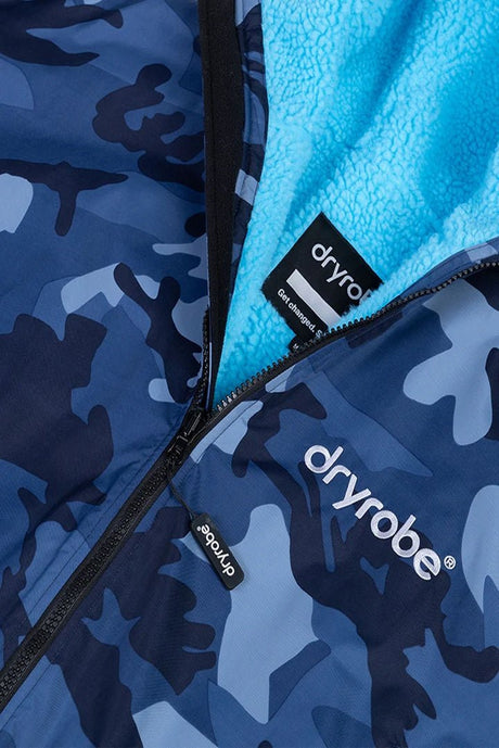 Advance Kids Changerobes - Poncho Impermeable Zippé Enfant Bleu CamoPonchosDryrobe
