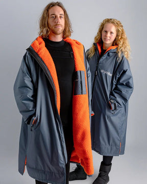 Advance - Poncho Impermeable Zippé Adulte Manches Longues Gris/OrangePonchosDryrobe