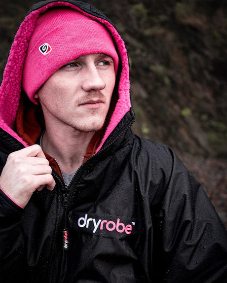 Advance - Poncho Impermeable Zippé Adulte Manches Longues Noir / RosePonchosDryrobe