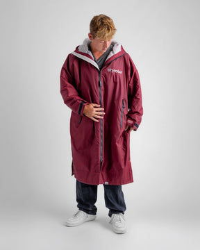 Advance - Poncho Impermeable Zippé Adulte Manches Longues Rouge / GrisPonchosDryrobe