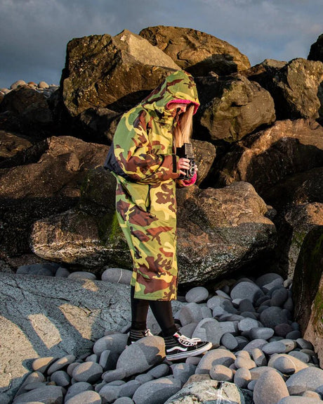 Advance - Poncho Impermeable Zippé Adulte Manches Longues Vert CamoPonchosDryrobe