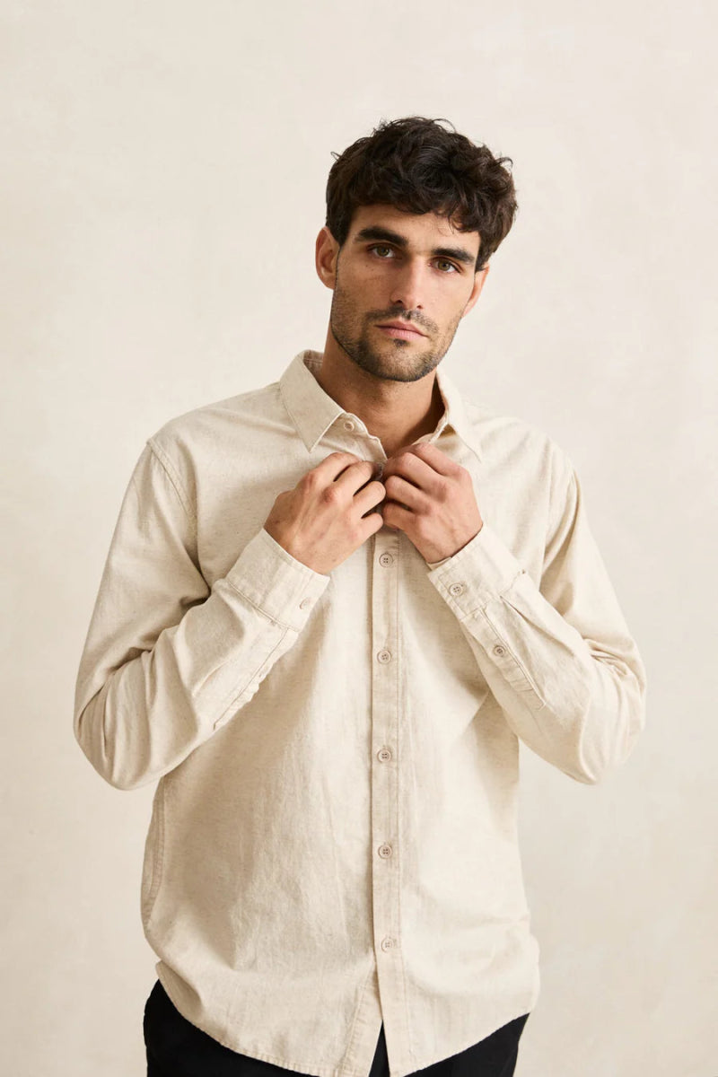 Classic Linen - Chemise Manches Longues HommeChemisesRhythm