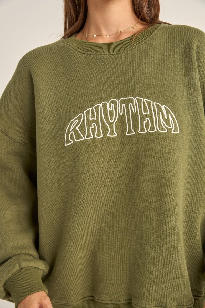 College Crew Neck Polaire Femme#SweatsRhythm