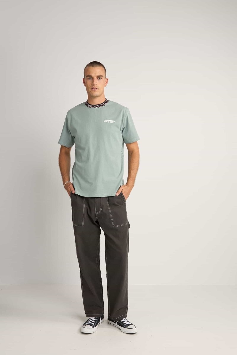 Contrast Neckband Ss T-Shirt Homme#Tee ShirtsRhythm