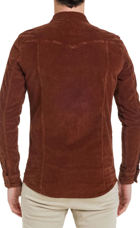 Corduroy Chemise S/S Homme#ChemisesPull - in