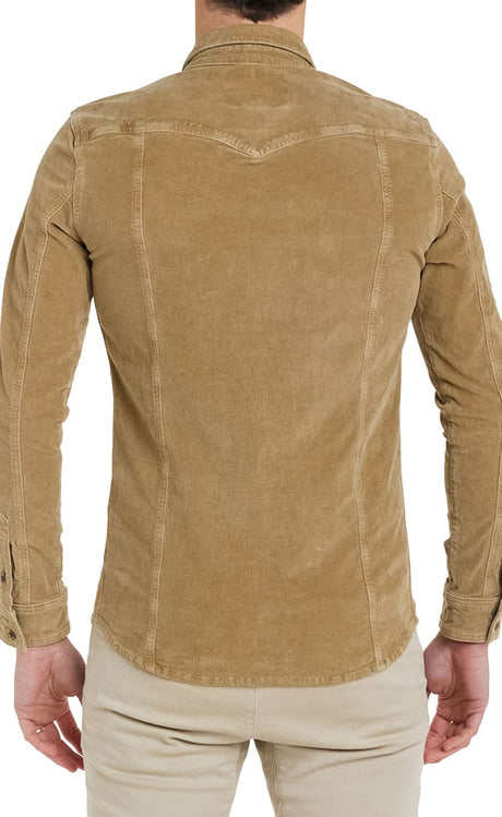 Corduroy Chemise S/S Homme#ChemisesPull - in