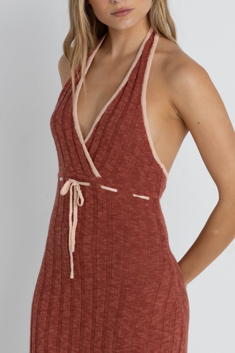 Empire Halter Knit - Robe Mi-Longue FemmeDressRhythm