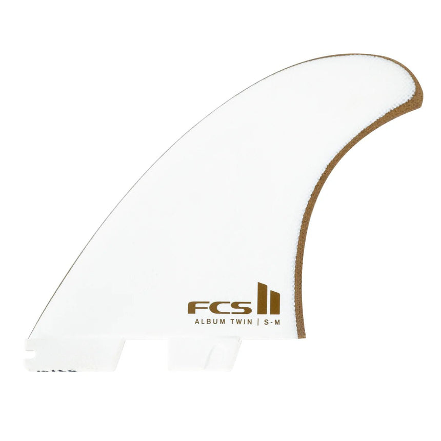 FCS II Album Twin+1 PG White/Gold Retail Fins - Derives de SurfDérivesFcs