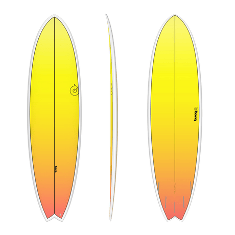 Fish Tet Retro Fade White Rail 6"3 Planche De Surf FishFishTorq