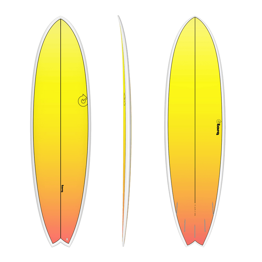 Fish Tet Retro Fade White Rail 7"2 Planche De Surf FishFishTorq