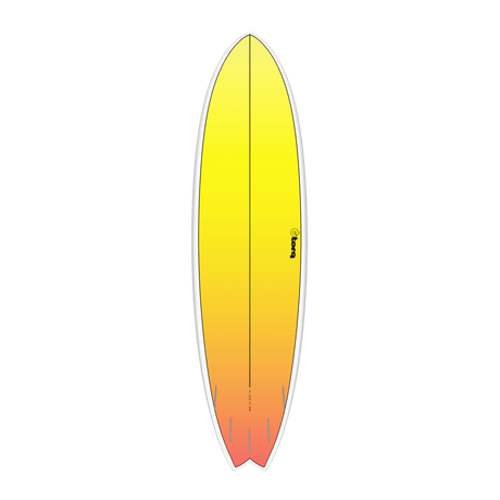 Fish Tet Retro Fade White Rail 7"2 Planche De Surf FishFishTorq