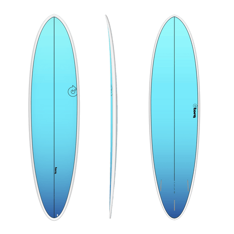 Fun Tet Retro Fade White Rail 7"2 Planche De Surf FunboardFunboard / HybrideTorq