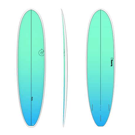 Fun V+ Tet Retro Fade White Rail 7"4 Planche De Surf FunboardFunboard / HybrideTorq