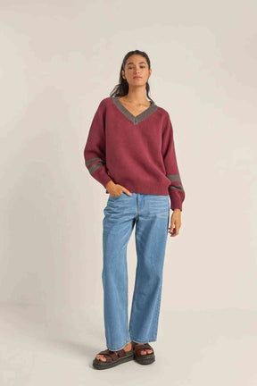 Gatwick V Neck Sweater Femme#PullRhythm