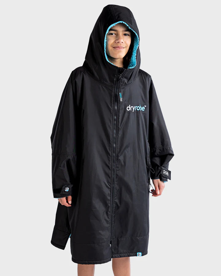 Advance Kids Changerobes - Poncho Impermeable Zippé Niño Negro/Azul