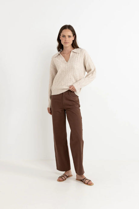 Lexie V - Neck Collared - Pull en V FemmePullRhythm