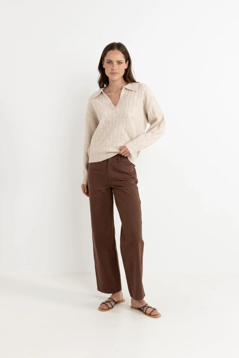 Lexie V - Neck Collared - Pull en V FemmePullRhythm