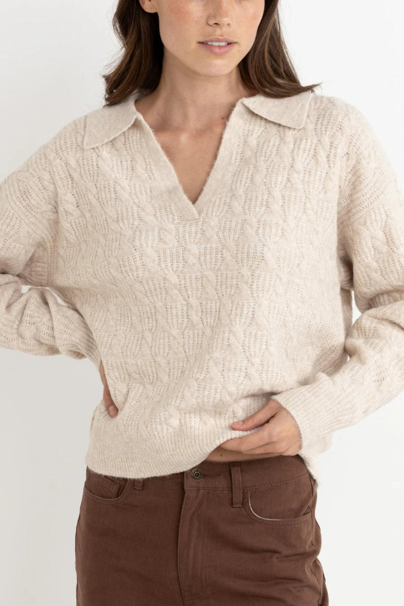 Lexie V - Neck Collared - Pull en V FemmePullRhythm