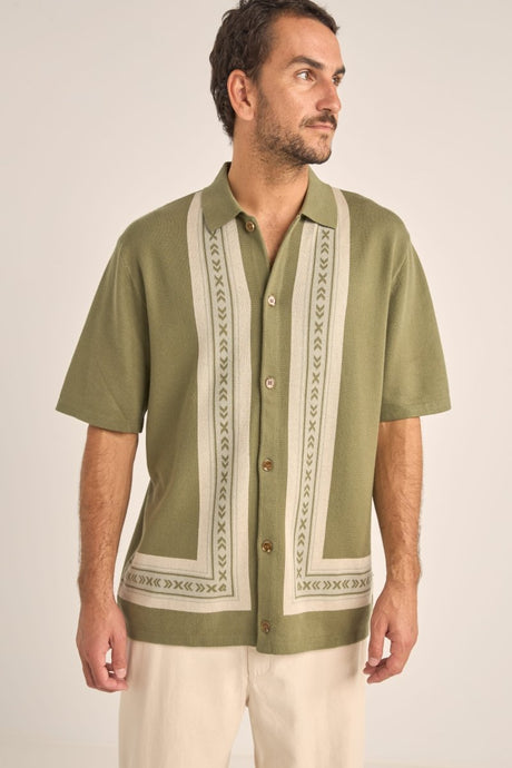 Loma Knitted Ss Chemise Homme#ChemisesRhythm