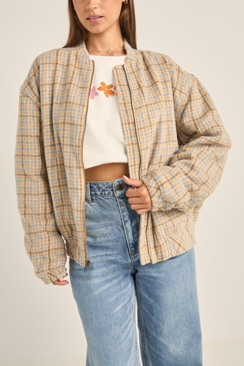 Luca Oversized Check Bomber - Veste FemmeVestesRhythm
