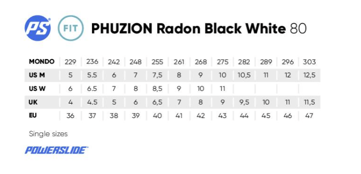 PHUZION RADION 80 Rollers En Ligne Freeskate UnisexeRollers FreeskatePowerslide