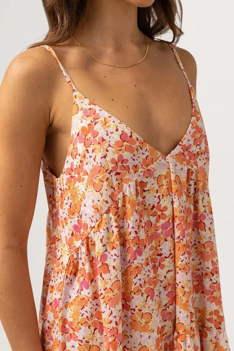 Rosa Floral Tiered - Robe Mi - Longue FemmeDressRhythm