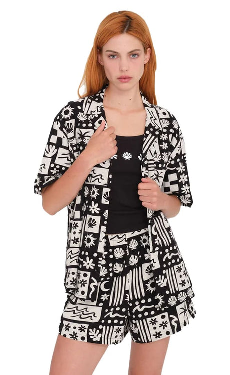 Sunny Wild Chemise Manches Courtes Femme#ChemisesVolcom