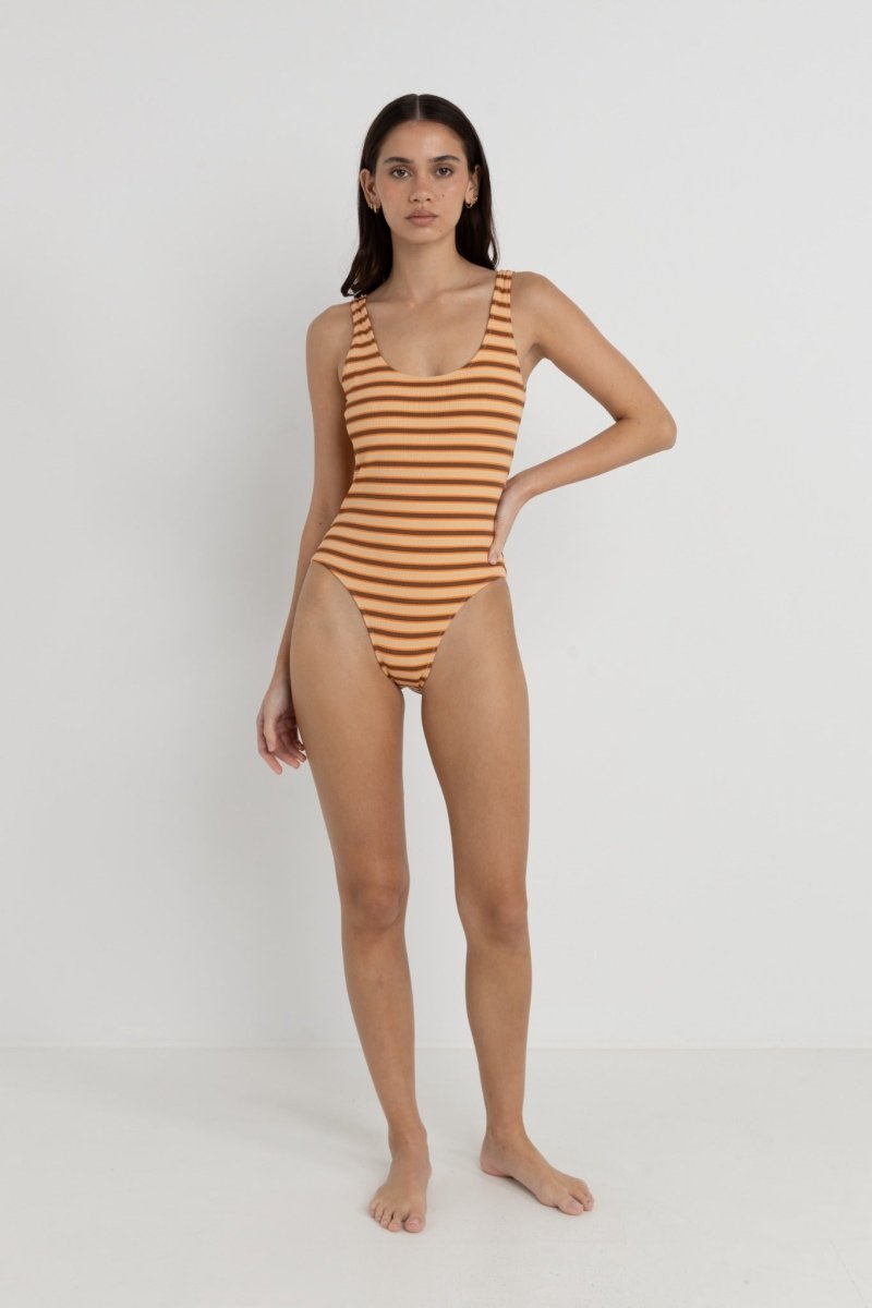 Tide Stripe Scoop Neck One Piece FemmeMaillots De BainRhythm
